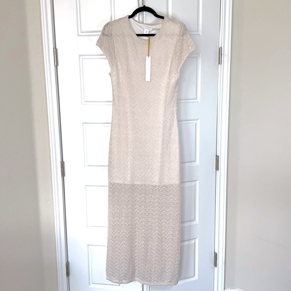 nwt HOUSE of HARLOW REvOLVE Lace Eyelet Crocheted Knit Dress - Picture 1 of 10